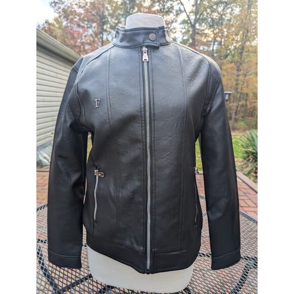Ferrari F-COLLECTION Women's M Italian Luxury Faux Leather Jacket Made in Italy - Picture 1 of 10